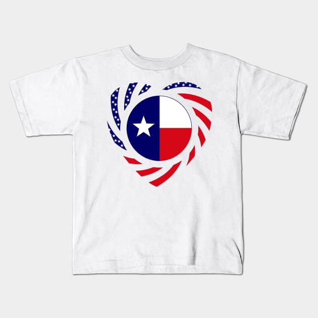 Texan American Murican Patriot Flag Series (Heart) Kids T-Shirt by Village Values